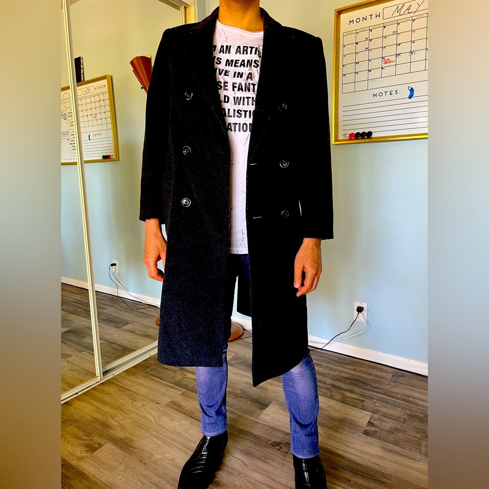 Grey Trench Coat. Made in Hungary. No Tag. Size 14. Wool.
